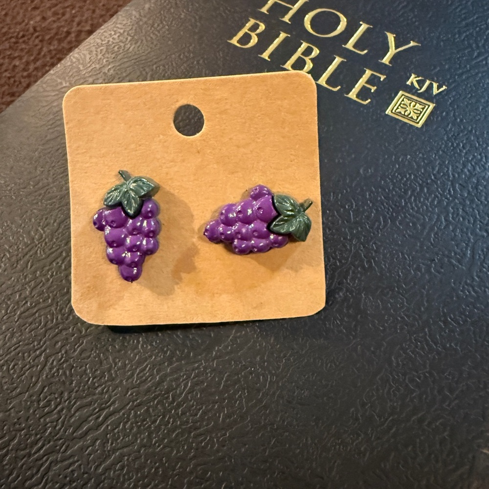 Purple Grape Earrings